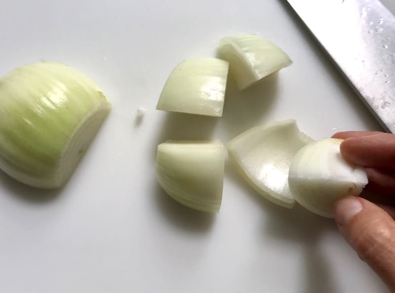 how to cut onion wedges for kabobs