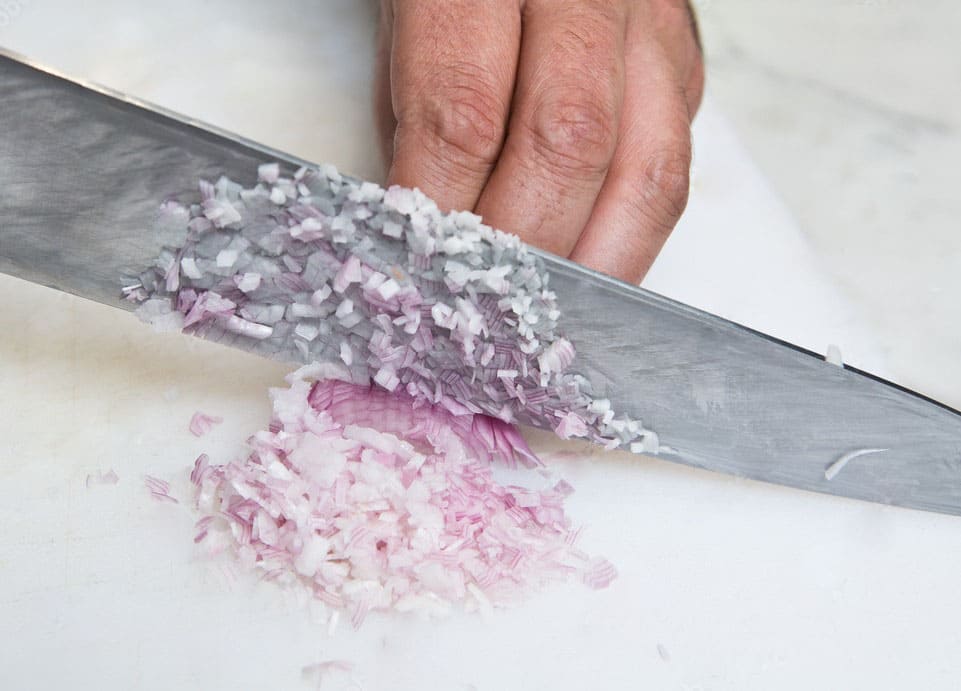 how to slice shallots
